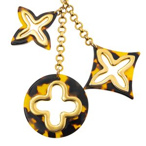 Chaveiro Louis Vuitton Dourado e Acetato Mescla