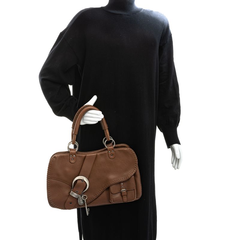 Bolsa-Christian-Dior-Gaucho-Double-Saddle-Marrom