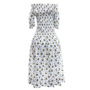 Vestido Reinaldo Lourenço Branco Estampa Folhas