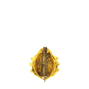 Broche Vintage Joaninha Esmalte Preto e Strass