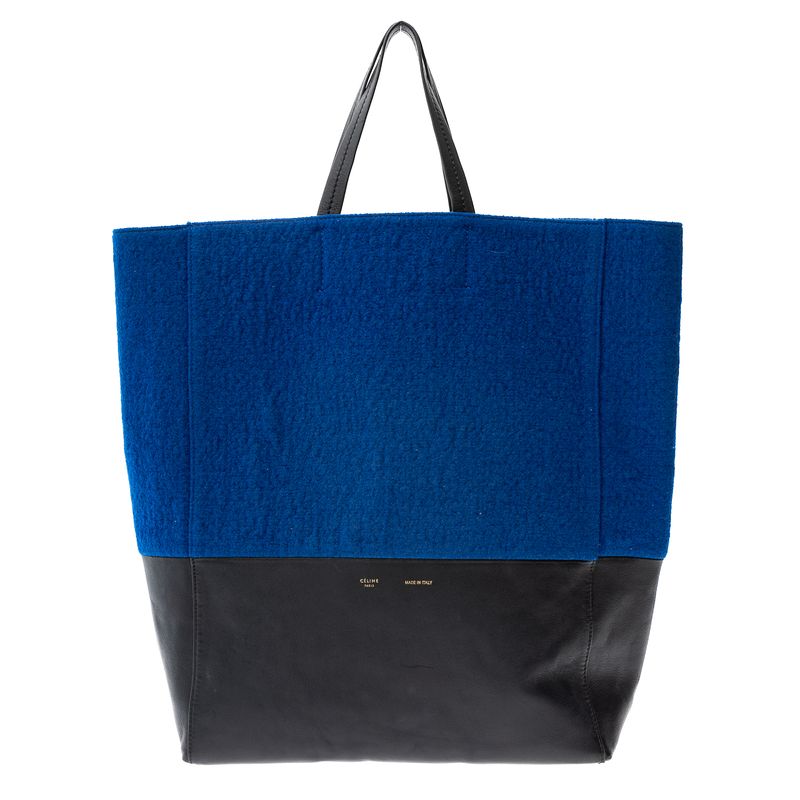 Bolsa-Celine-Tote-Feltro-Azul