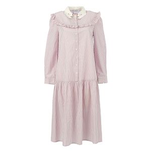 Vestido Vivetta Tecido Listrado Rosa e Branco