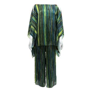Conjunto Sandro Barros Estampa Verde e Aplicações
