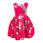 Vestido-Infantil-Rodado-Pink-Flores-e-Animais