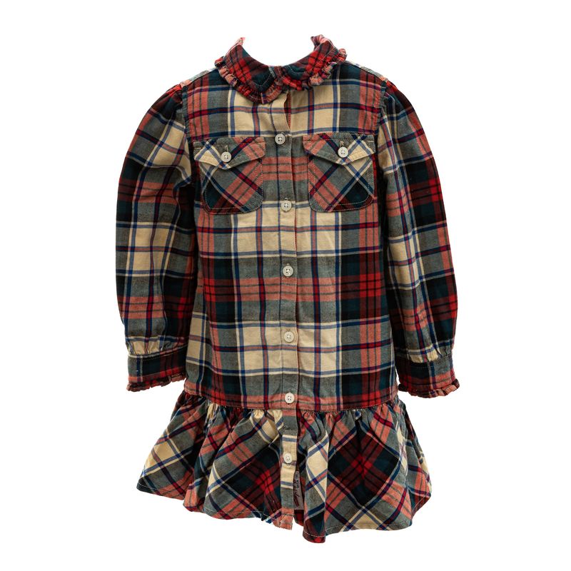 Vestido-Ralph-Lauren-Infantil-Xadrez-Vermelho-e-Verde