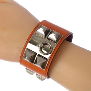Bracelete Hermes Laranja e Prateado