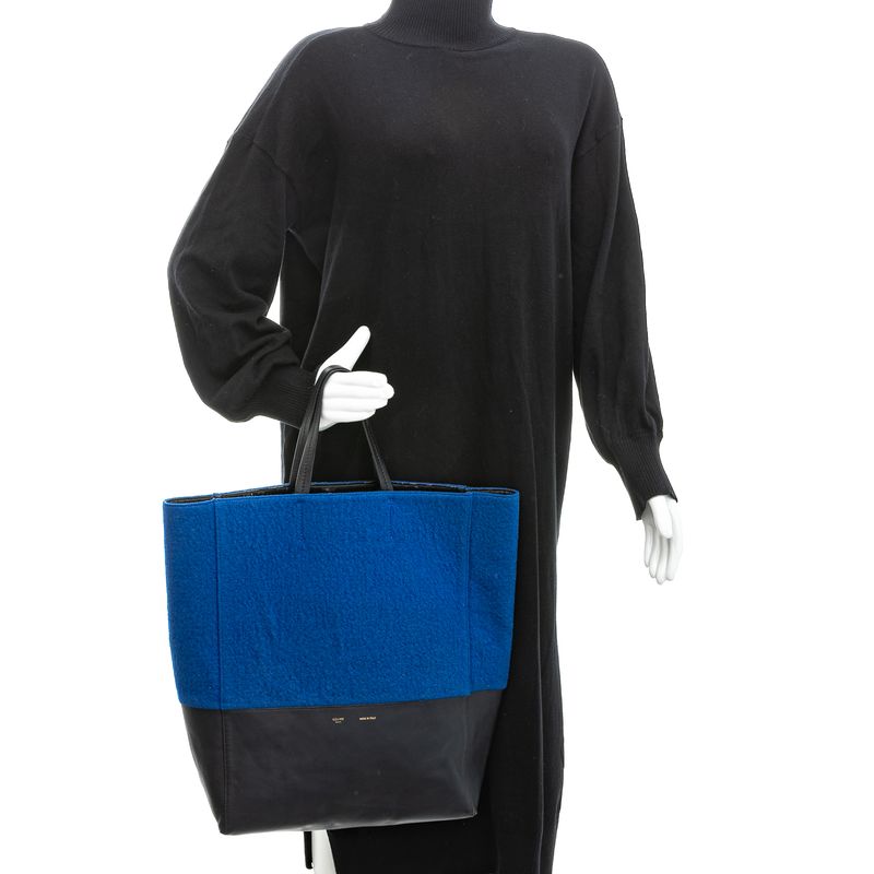 Bolsa-Celine-Tote-Feltro-Azul