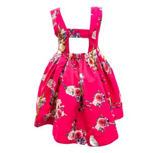 Vestido Infantil Rodado Pink Flores e Animais