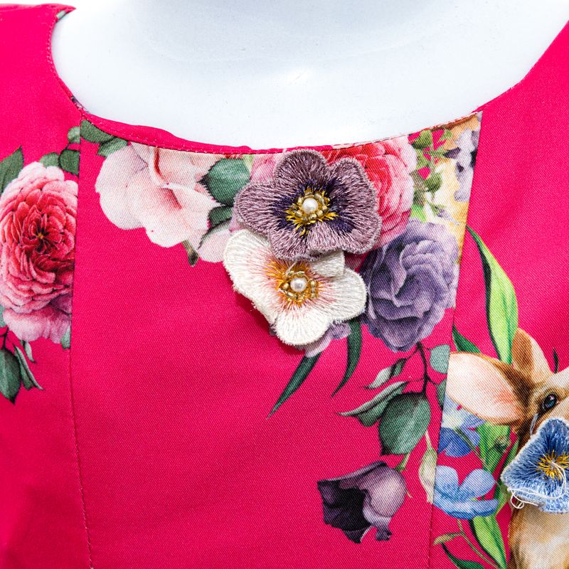 Vestido-Infantil-Rodado-Pink-Flores-e-Animais