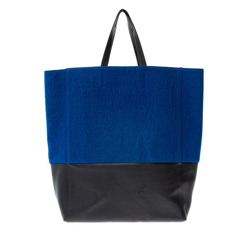 Bolsa-Celine-Tote-Feltro-Azul