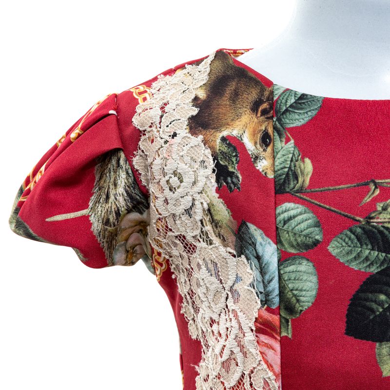 Vestido-Infantil-Rodado-Vermelho-Renda-e-Flores-
