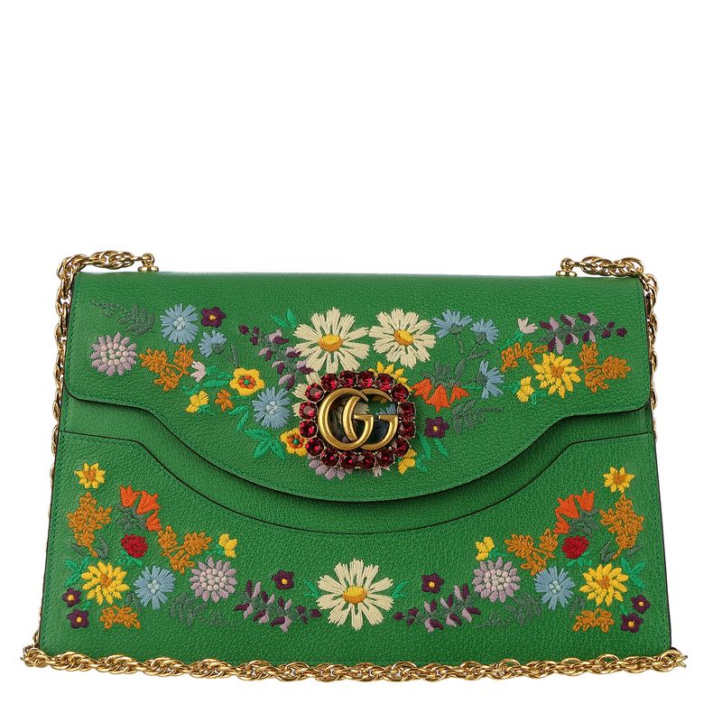 Bolsa-Gucci-Bordado-Flores-e-Couro-Verde