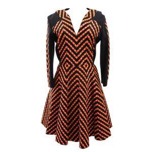 Vestido Matthew Williams Chevron Laranja e Preto