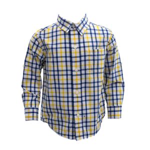 Camisa Ralph Lauren Infantil Xadrez Branco Amarelo e Azul