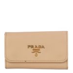 Porta-Chave-Prada-Couro-Saffiano-Bege