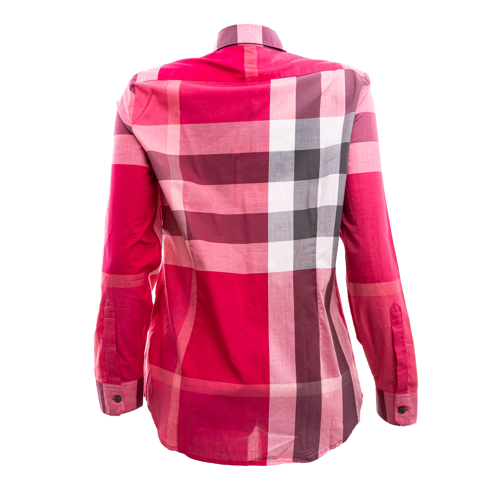 Camisa Burberry Xadrez Rosa Brecho de luxo Prettynew