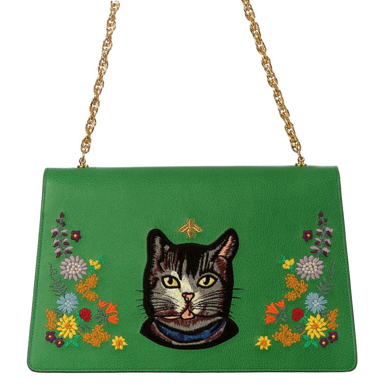 Bolsa-Gucci-Bordado-Flores-e-Couro-Verde