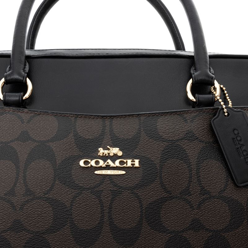 Pasta-Coach-Signature-Couro-Preto