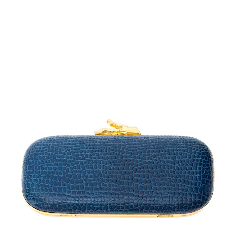 Clutch-Diane-Von-Furtenberg-Couro-Azul-Texturizado