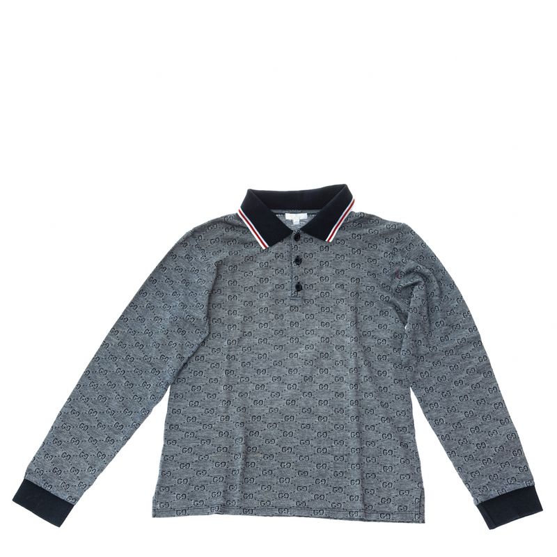 Camisa-Polo-Gucci-Infantil-Monograma-Manga-Longa