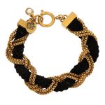Pulseira-Juicy-Couture-Tecido-Preto-e-Metal-Dourado