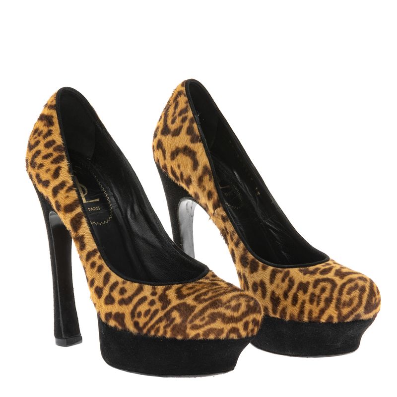 Sapato-de-Salto-Saint-Laurent-Pelos-Animal-Print