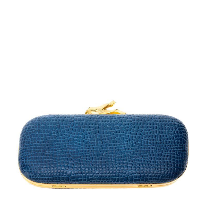 Clutch-Diane-Von-Furtenberg-Couro-Azul-Texturizado