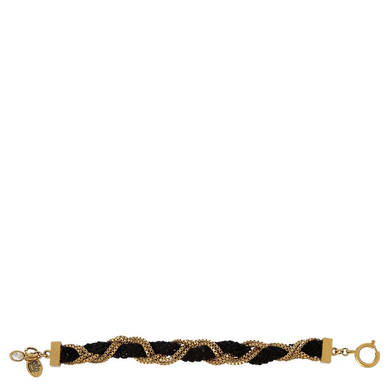Pulseira-Juicy-Couture-Tecido-Preto-e-Metal-Dourado