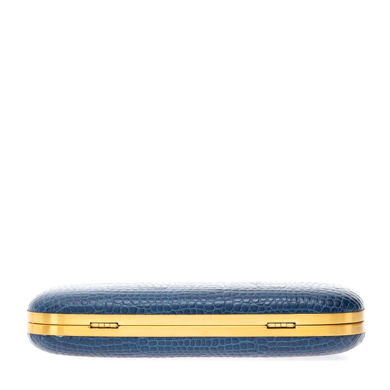 Clutch-Diane-Von-Furtenberg-Couro-Azul-Texturizado