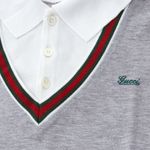 Camisa-Polo-Gucci-Infantil-Faixa-Web-e-Cinza