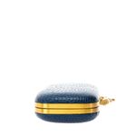 Clutch-Diane-Von-Furtenberg-Couro-Azul-Texturizado