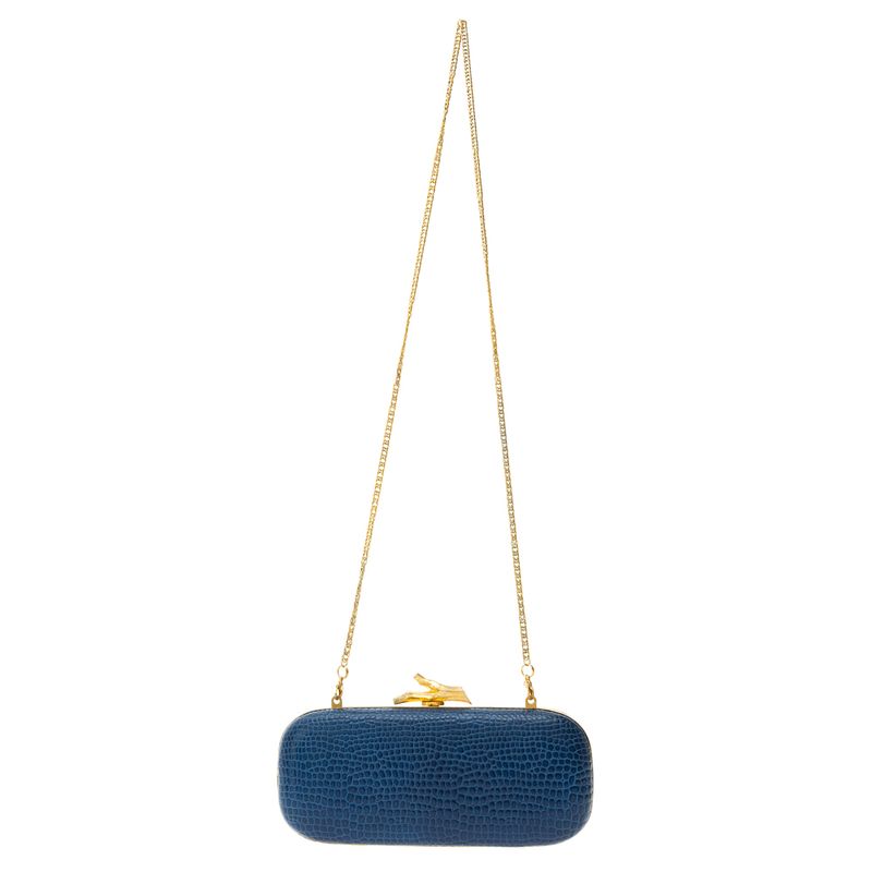 Clutch-Diane-Von-Furtenberg-Couro-Azul-Texturizado