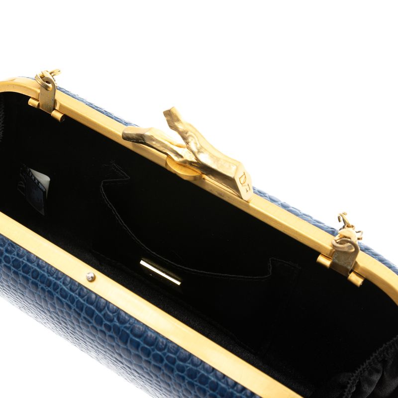 Clutch-Diane-Von-Furtenberg-Couro-Azul-Texturizado