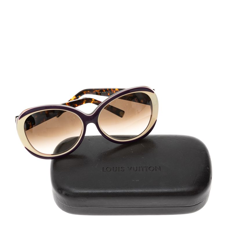 Oculos-Louis-Vuitton-Roxo-Creme-e-Marrom-Mescla