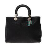 Bolsa-Christian-Dior-Diorissimo-Tote-Couro-Texturizado-Preto