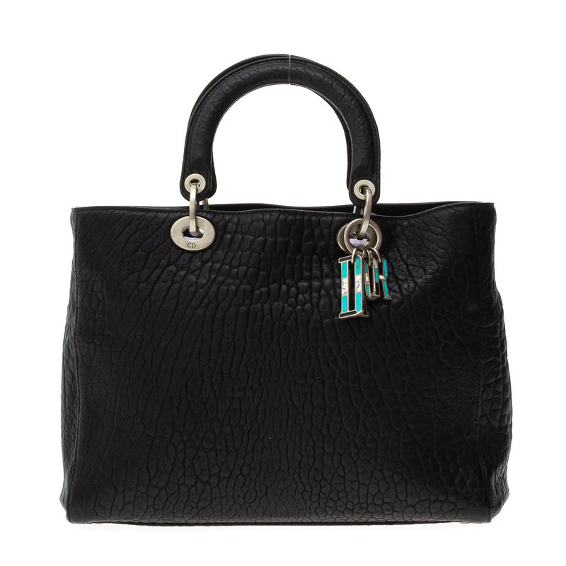 Bolsa-Christian-Dior-Diorissimo-Tote-Couro-Texturizado-Preto