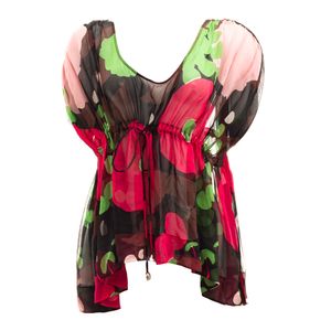 Blusa Kenzo Estampada Rosa e Verde