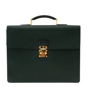 Pasta Louis Vuitton Robusto 2 Couro Taiga Verde