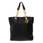 Bolsa-Christian-Dior-Tote-Couro-Trancado-Preto