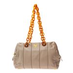 Bolsa-Prada-Couro-Cinza-Alca-Corrente