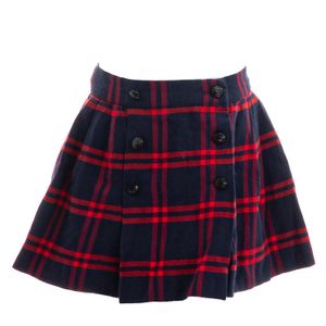 Saia Infantil Jacadi Paris Xadrez Vermelho e Azul