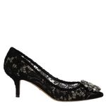 Scarpin-Dolce---Gabbana-Renda-Preta-e-Pedraria-