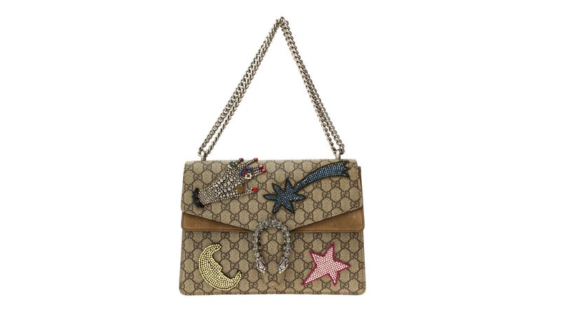 Bolsa Gucci Dionysus GG Supreme Patches Strass Brecho de luxo Prettynew