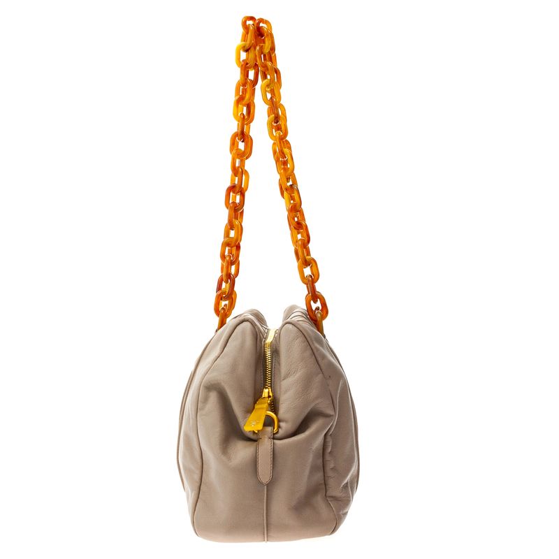 Bolsa-Prada-Couro-Cinza-Alca-Corrente