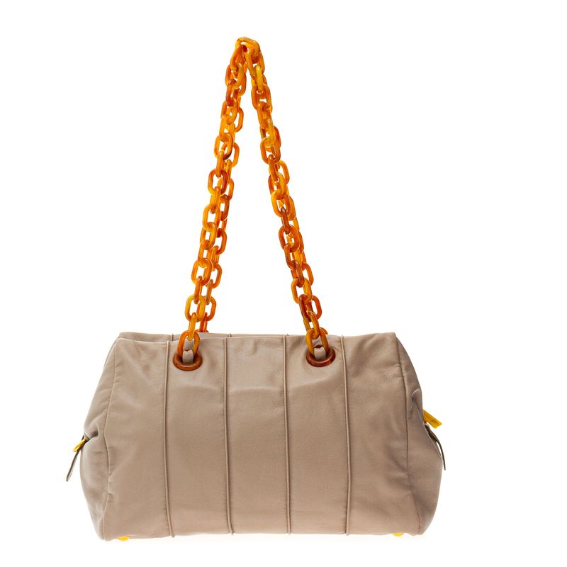 Bolsa-Prada-Couro-Cinza-Alca-Corrente