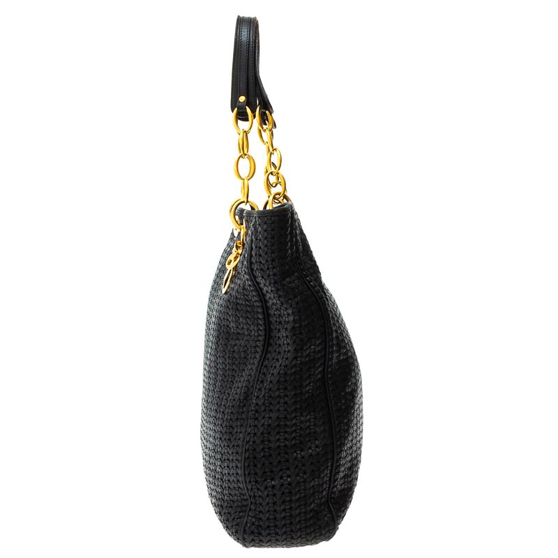Bolsa-Christian-Dior-Tote-Couro-Trancado-Preto