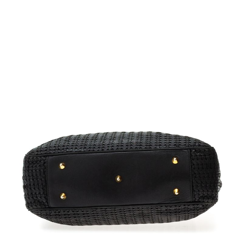 Bolsa-Christian-Dior-Tote-Couro-Trancado-Preto