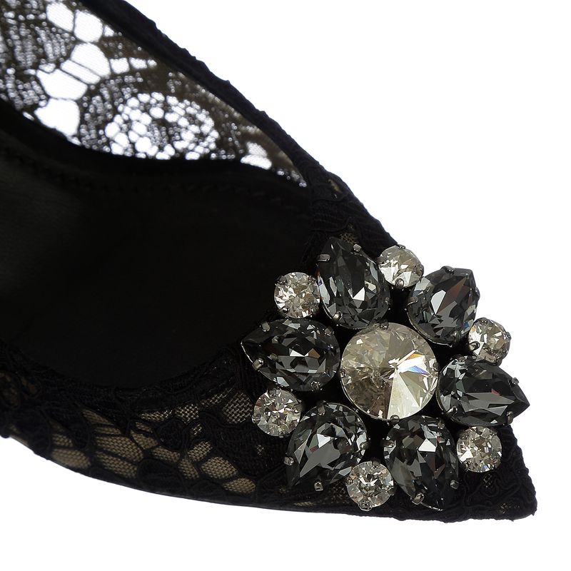 Scarpin-Dolce---Gabbana-Renda-Preta-e-Pedraria-