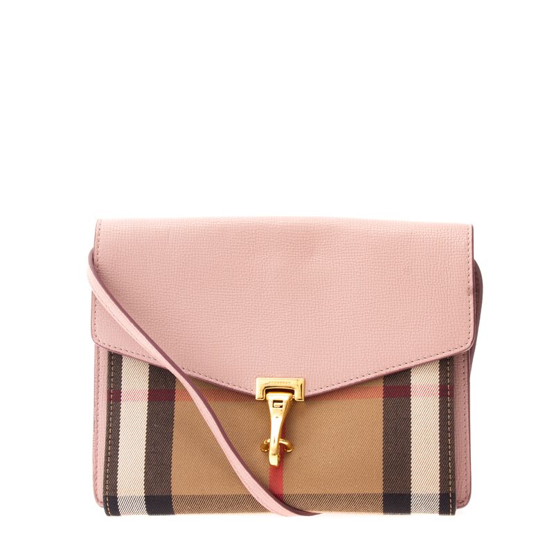 Bolsa-Burberry-Macken-House-Check-e-Couro-Rosa