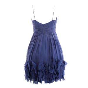 Vestido Marchesa Notte Seda Azul